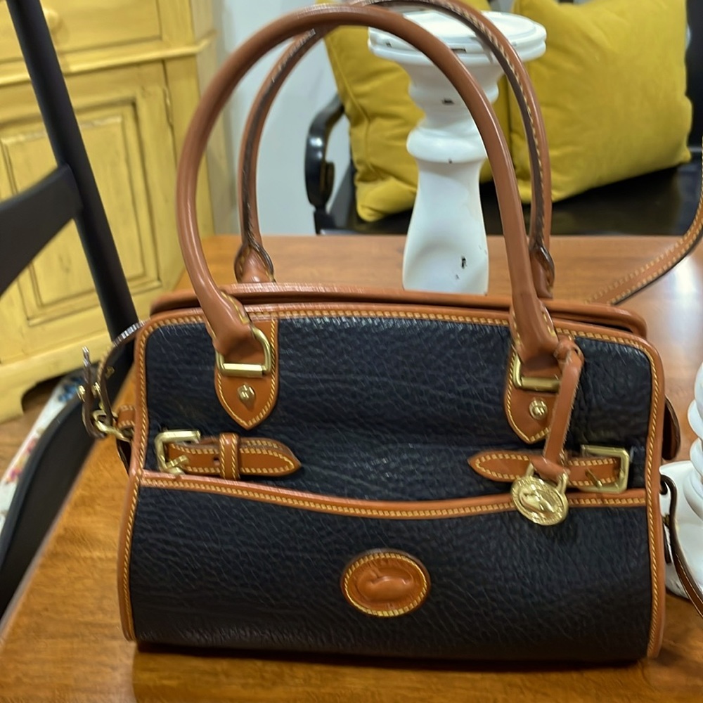 VTG Dooney & Bourke All Weather Leather Black and Tan Bag